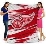 detroit red wings wild lines red white quilt blanket best selling