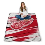 detroit red wings wild lines red white quilt blanket best selling