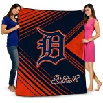 detroit tigers arrow layers navy quilt blanket best selling