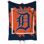 detroit tigers block border navy quilt blanket best selling