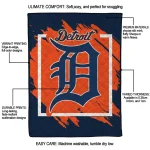 detroit tigers block border navy quilt blanket best selling