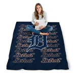 detroit tigers bold red navy quilt blanket best selling