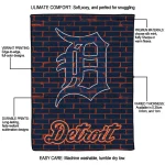 detroit tigers brick grid navy quilt blanket best selling