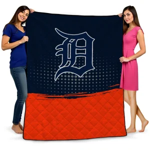 detroit tigers dot illusion navy quilt blanket best selling