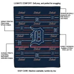detroit tigers handdrawn stripes navy quilt blanket best selling