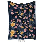 detroit tigers hibiscus foliage navy quilt blanket best selling