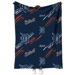 detroit tigers sketch lines navy quilt blanket best selling