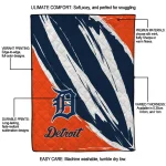 detroit tigers stroke art navy white quilt blanket best selling