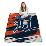 detroit tigers wild lines navy white quilt blanket best selling