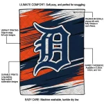 detroit tigers wild lines navy white quilt blanket best selling