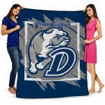 drake bulldogs block border blue quilt blanket best selling