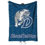 drake bulldogs brick grid blue quilt blanket best selling