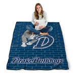 drake bulldogs brick grid blue quilt blanket best selling