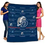 drake bulldogs handdrawn stripes blue quilt blanket best selling