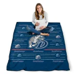drake bulldogs handdrawn stripes blue quilt blanket best selling