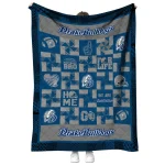 drake bulldogs helmet heart blue quilt blanket best selling