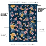drake bulldogs hibiscus foliage blue quilt blanket best selling