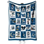 drake bulldogs mickey mouse motif blue white quilt blanket best selling