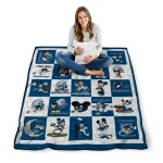 drake bulldogs mickey mouse motif blue white quilt blanket best selling