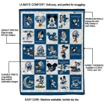 drake bulldogs mickey mouse motif blue white quilt blanket best selling