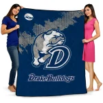 drake bulldogs paint trail blue quilt blanket best selling