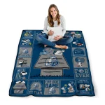 drake bulldogs snoopy love blue quilt blanket best selling