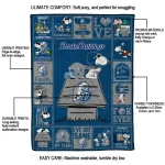 drake bulldogs snoopy love blue quilt blanket best selling