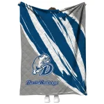 drake bulldogs stroke art blue white quilt blanket best selling