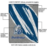 drake bulldogs stroke art blue white quilt blanket best selling