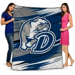 drake bulldogs wild lines blue white quilt blanket best selling
