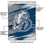 drake bulldogs wild lines blue white quilt blanket best selling