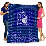 duke blue devils brick grid blue quilt blanket best selling