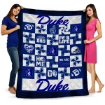 Duke Blue Devils Helmet Heart Blue Quilt Blanket 1 duke blue devils helmet heart blue quilt blanket best selling