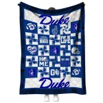 duke blue devils helmet heart blue quilt blanket best selling