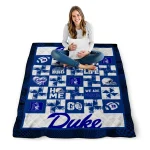 duke blue devils helmet heart blue quilt blanket best selling