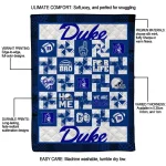 duke blue devils helmet heart blue quilt blanket best selling