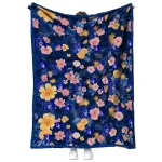 duke blue devils hibiscus foliage blue quilt blanket best selling