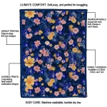 duke blue devils hibiscus foliage blue quilt blanket best selling