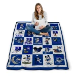 duke blue devils mickey mouse motif blue white quilt blanket best selling