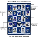 duke blue devils mickey mouse motif blue white quilt blanket best selling