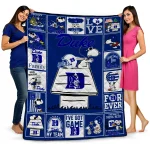 duke blue devils snoopy love blue quilt blanket best selling