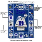 duke blue devils snoopy love blue quilt blanket best selling