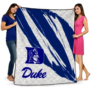 duke blue devils stroke art blue white quilt blanket best selling