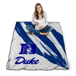 duke blue devils stroke art blue white quilt blanket best selling