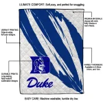 duke blue devils stroke art blue white quilt blanket best selling