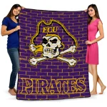 east carolina pirates brick grid purple quilt blanket best selling