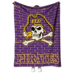 east carolina pirates brick grid purple quilt blanket best selling