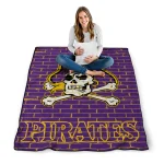east carolina pirates brick grid purple quilt blanket best selling