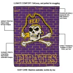 east carolina pirates brick grid purple quilt blanket best selling
