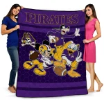 east carolina pirates disney football purple quilt blanket best selling